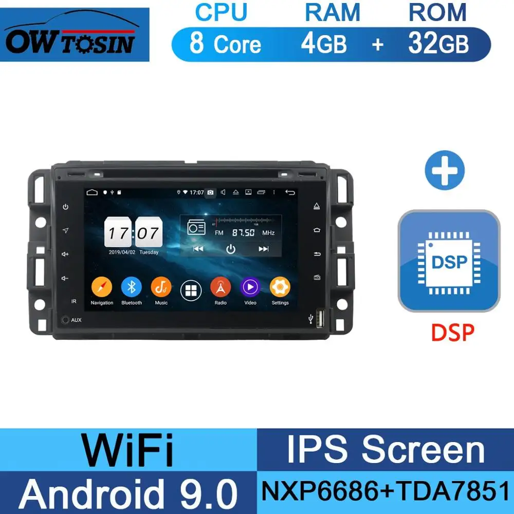 " ips 8 Core 4G+ 64G Android 9,0 автомобильный DVD радио gps для GMC Yukon Sierra Tahoe передняя фара для Chevy Express Impala Cobalt Equinox DSP CarPlay - Color: 32G DSP