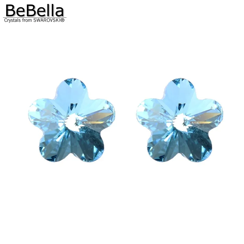 Женские серьги гвоздики с кристаллами Сваровски цветком сливы|flower stud earrings|stud
