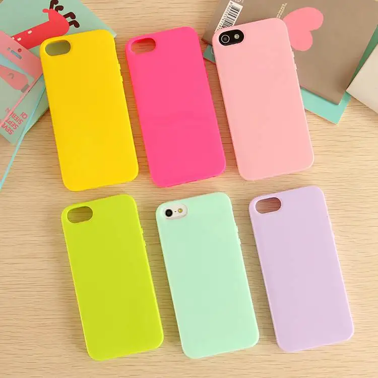 Solid Candy Color TPU Cover Case for iPhone 5 Silicone Case for iPhone 5S Soft Gel Rubber Phone Case for iPhone SE