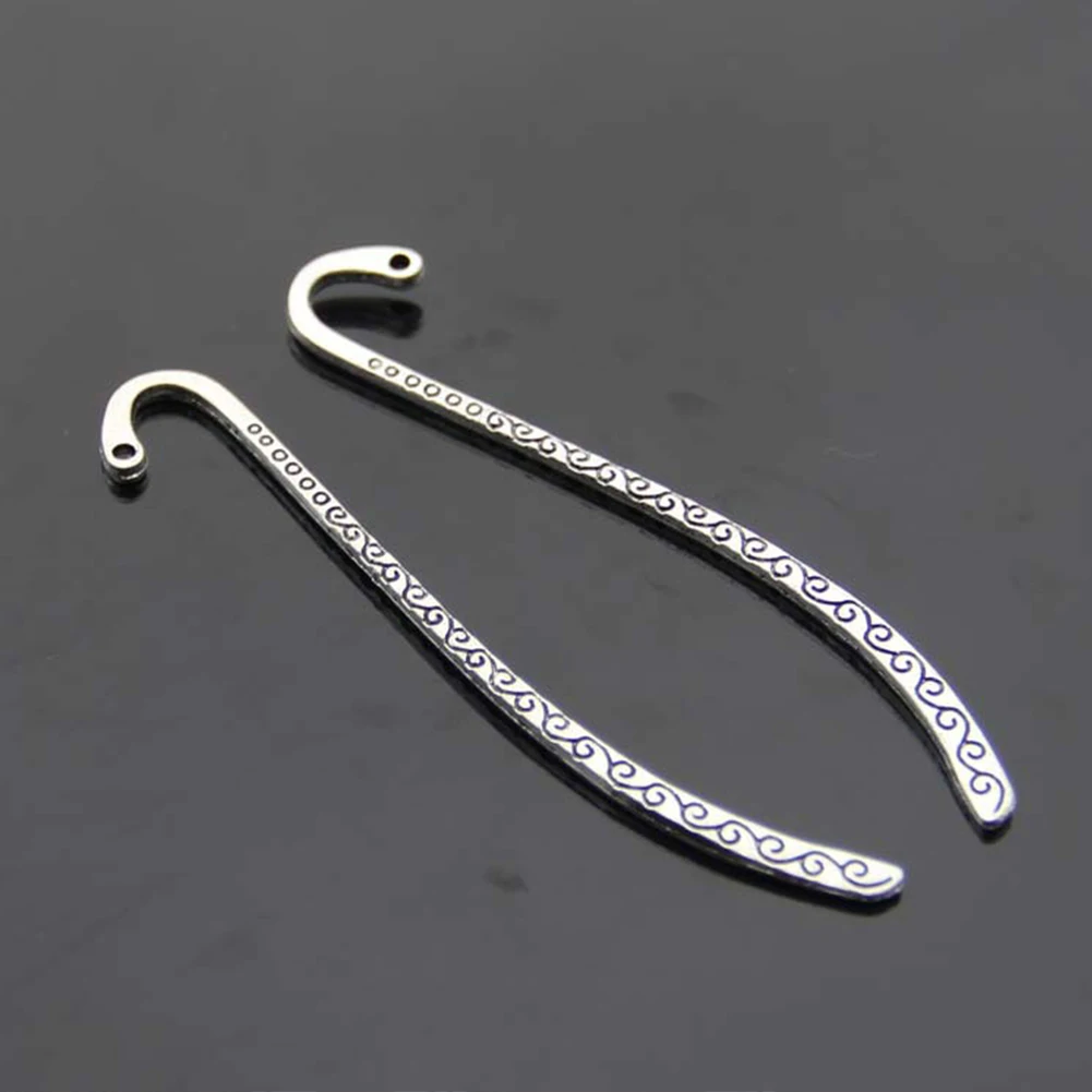 

20pcs School Office Students Vintage Paper Clips Metal Decorations Bookmark Gift DIY Label Stationery Hook Tibetan Silver