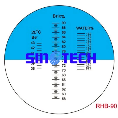 3 в 1 brix/baume/водный рефрактометр для мёда RHB-90ATC с жестким корпусом