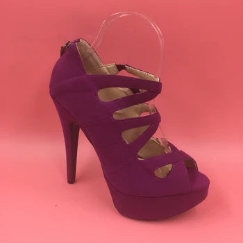 

Charming Purple/Green Women Pumps Sandal Peep Toe Shoes Platform Cross Strap High Heel Stilettos Handmade Wholesale Shoes