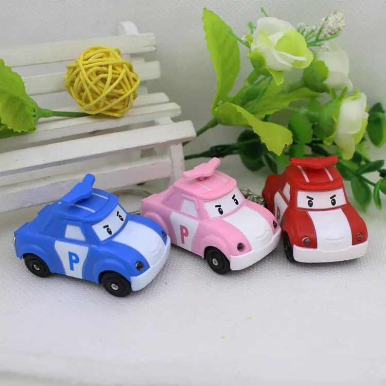Новое поступление популярная игрушка Poli Автомобильный светодиодный брелок со звуком, брелок с фонариком, детский подарок