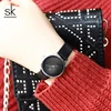 Shengke Ladies Watches Black Fashion Leather Wrist Watch Female Clock Reloj Mujer 2022 SK Luxury Brand Women Quartz Watch ► Photo 2/6