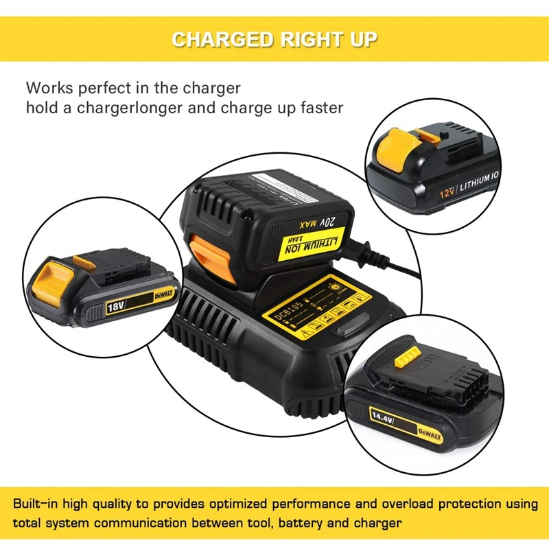 Беспроводные электроинструменты литий-ионная батарея зарядное устройство для Dewalt 14,4 в 18 в 20 в Dcb101 Dcb200 Dcb140 Dcb105 Dcb2