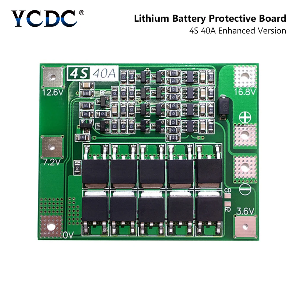 

4S 40A 14.8V 16.8V Li-ion Lithium Lipo Battery 18650 26650 Charger PCB BMS Protection Board Charging Protect Module No Balance