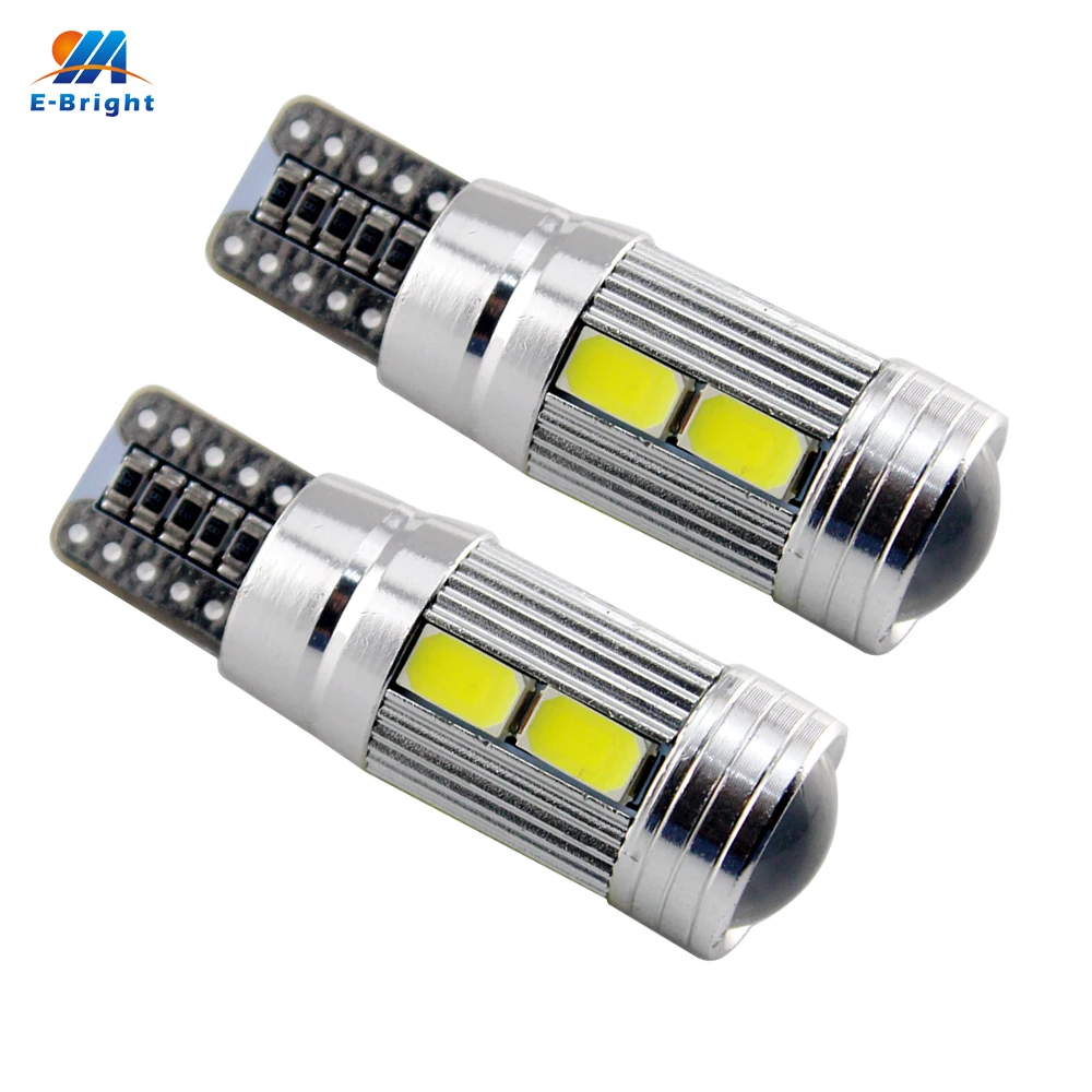 

2 PCS T10 W5W 194 168 Canbus 5730 10 SMD With Lens LED Auto Car Leds No Error Can-bus 12V DC White Blue Red