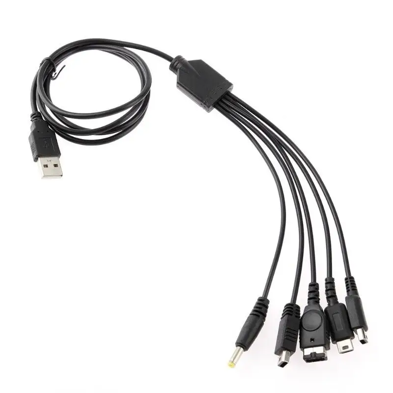 5 в 1 USB зарядное устройство кабель для зарядки 1,2 м Шнуры Провода для Kind NEW 3DS XL NDSLite NDSI LL WII U GBA psp