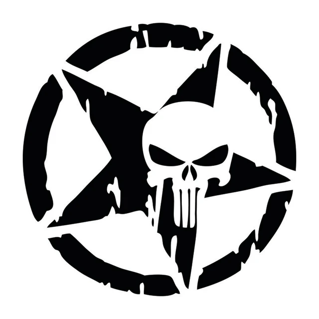 logo toyota vector Punisher Star Skull Car 1 Vinyl Sticker Auto Pentagram Pcs