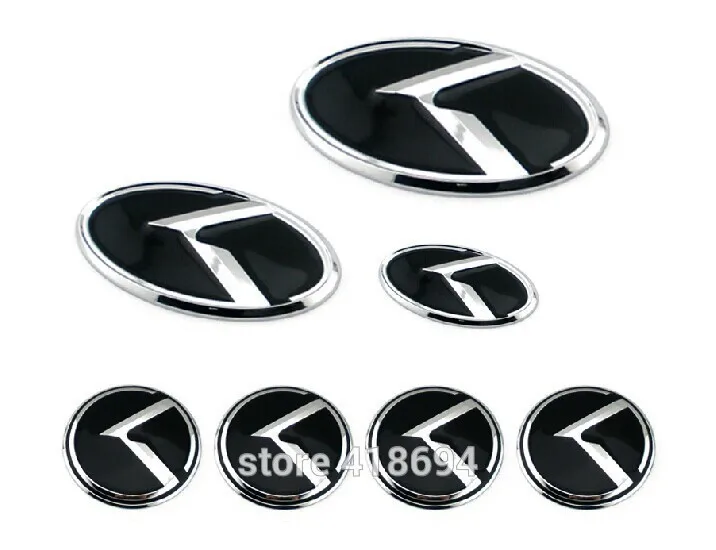 7pcs/set new emblem for Kia KN LOGO K5 K3 Front grille rear trunk logo  Wheel hubcover Steering wheel sticker
