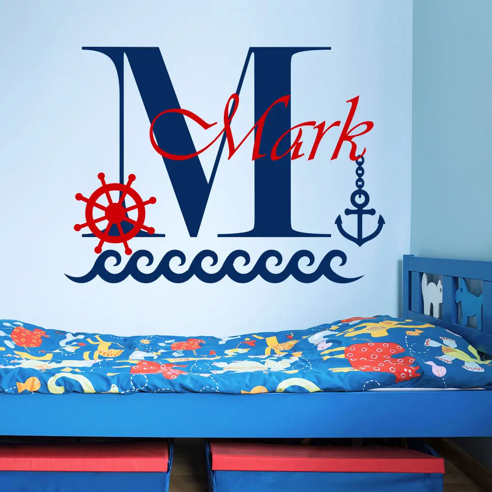 Pictures Personalised with Name Bedroom Nursery Boys Nautical Bedroom Prints 