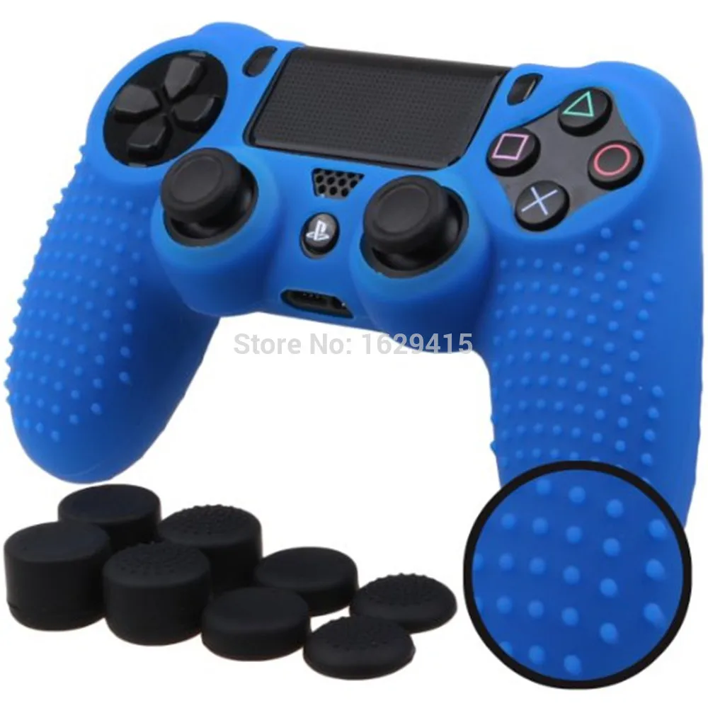 IVYUEEN 9 в 1 с шипами для ухода за кожей кожи Dualshock 4 PS4 Pro тонкий защитный чехол-Обложка с 8 рукоятка пальца шапки для Игровые приставки 4