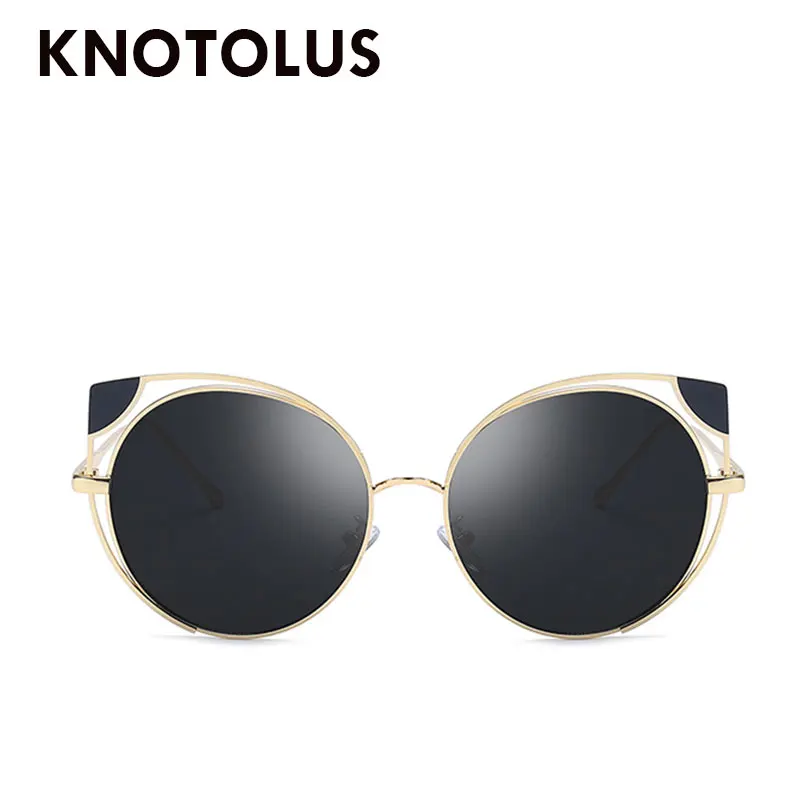 Knotolus коричневый полые кошачьи женские солнцезащитные очкив ретро стиле Винтаж