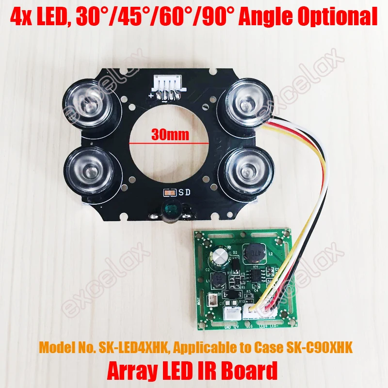 4x LED Array IR 20 50M 42mil PCB Board Size 90 Infrared Night Vision ...