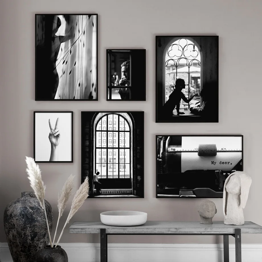 Черно-белый ВИНТАЖНЫЙ ПЛАКАТ абстрактная линия скандинавские плакаты и принты настенные художественные картины на холсте настенные картины для декора гостиной