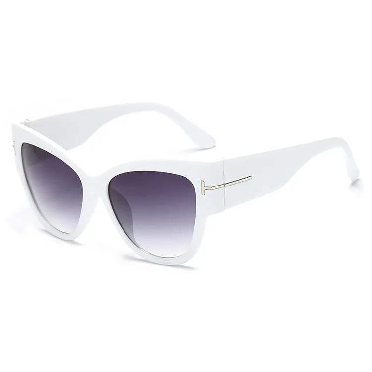 ZXWLYXGX, Ретро стиль, большое зеркало в рамке, кошачий глаз, солнцезащитные очки для женщин, фирменный дизайн, градиентные линзы, высокое качество, солнцезащитные очки, UV400 - Цвет линз: C4