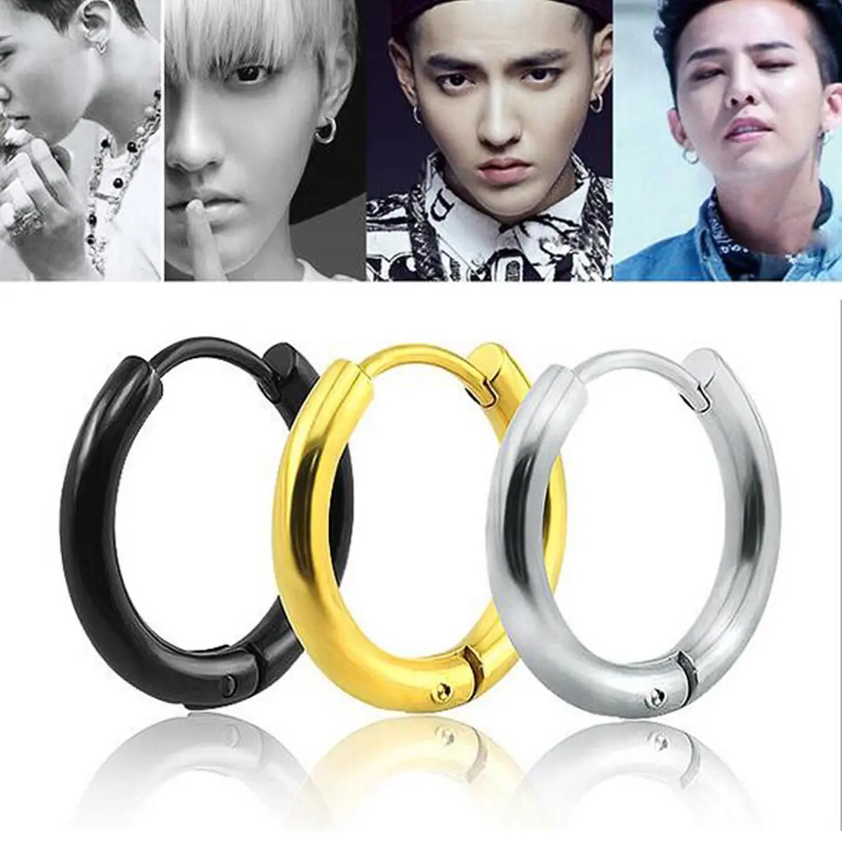 

fashion style earrings stainless steel anti-allergy earrings puncture Stainless steel hypoallergenic earrings
