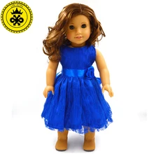 18-дюймовая кукольная одежда для девочек голубое платье принцессы кукольная одежда для девочек 1" Кукла Принцесса для девочки Лучший подарок MG-021