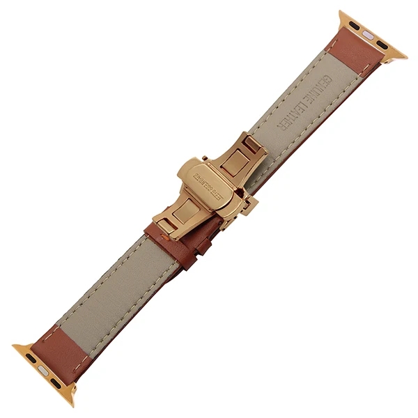 Ремешок из натуральной кожи для часов iWatch Apple Watch 38 мм 40 мм 42 мм 44 мм Серия 1 2 3 4 ремешок стальной Бабочка Пряжка ремешок наручный ремень