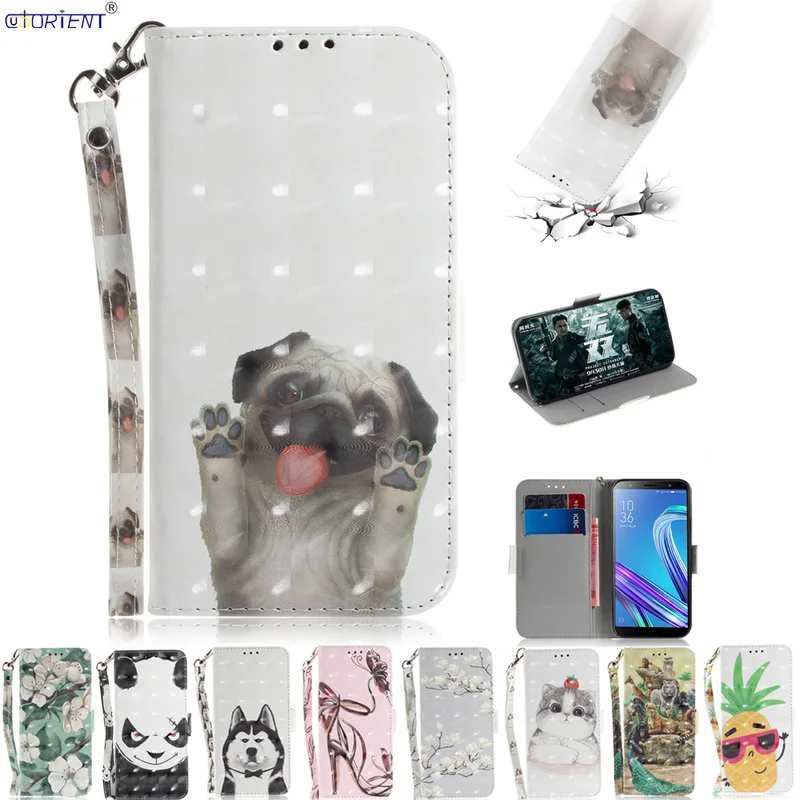 

Flip Case For ASUS ZenFone Max M1 ZB555KL Wallet Leather Cover X00PD ZB555 ZB 555 KL 555KL Cute 3D Painting Stand Cases Fundas