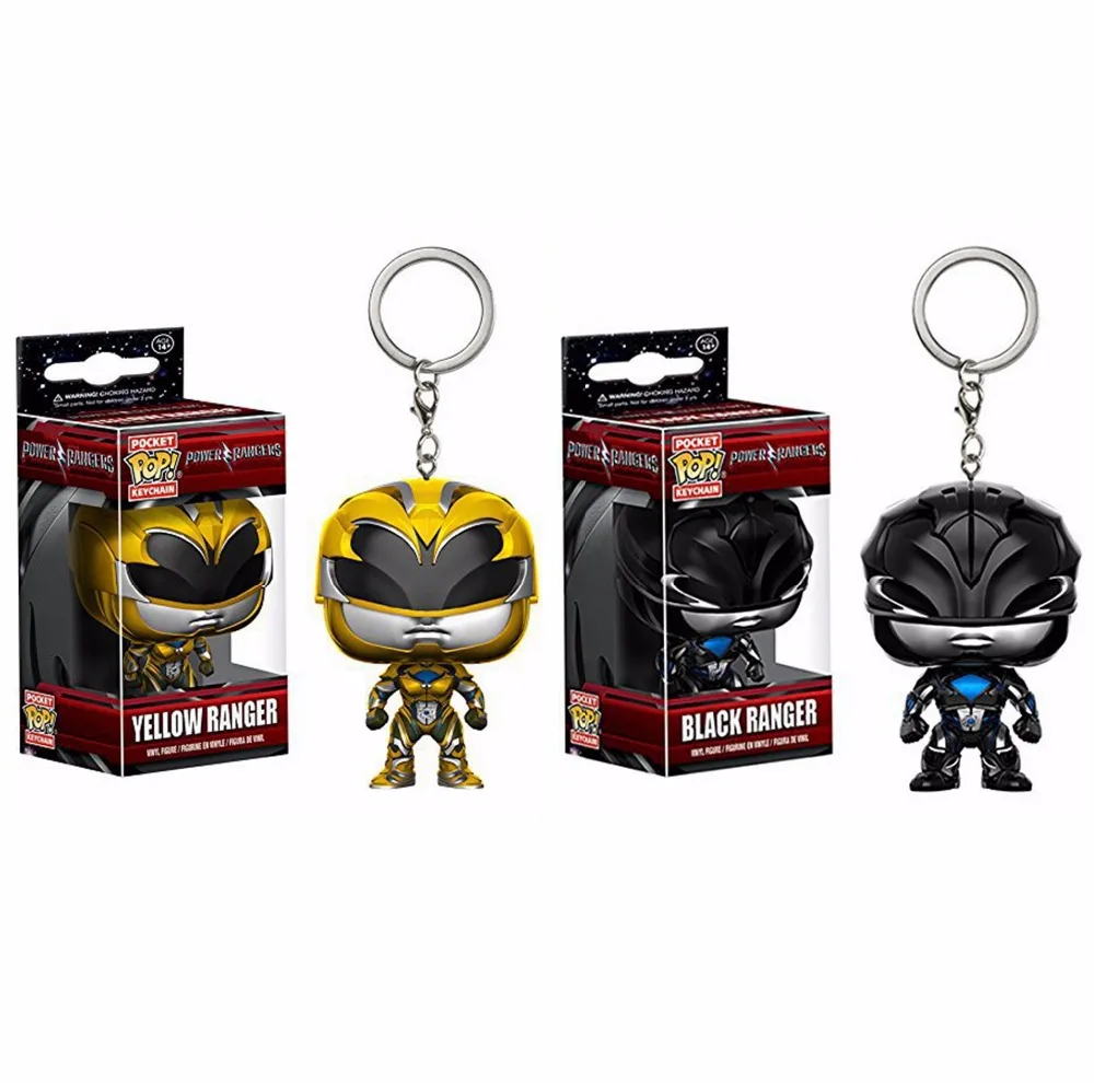 

POP Pocket Pop Keychain Official Yellow Ranger Black Ranger Rangers action Figure Gifts Collection Toys for Children