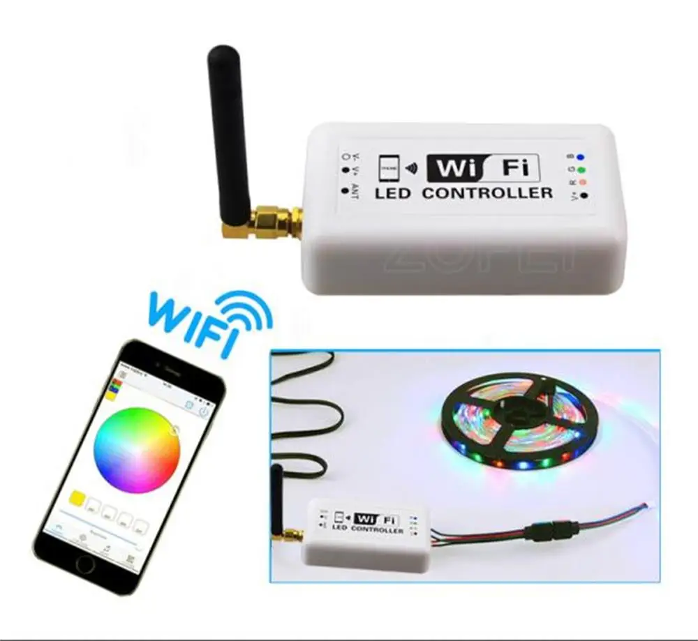 Wifi Беспроводная RGB Светодиодная лента управления Лер DC7.5-24 vдля iOS iPhone iPad Android смартфон планшет домашняя система управления усилителем