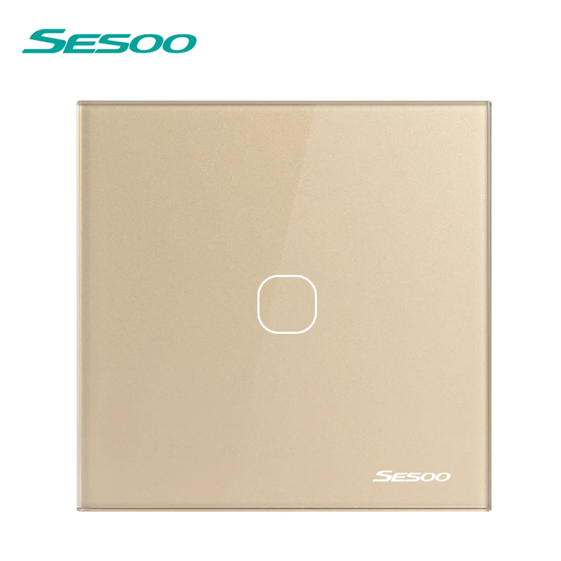 Продажа SESOO удаленного Управление переключатель 1 Gang 1 Путь сенсорный настенный выключатель света закаленное стекло (удаленный Управление приобрет...