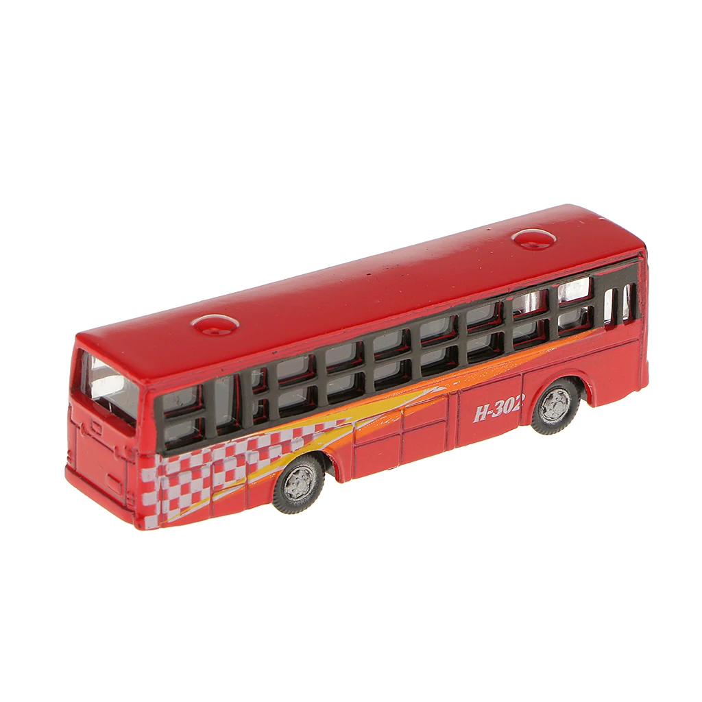 6pcs N Gauge 1:160 Scale Painted Model Bus For Parking Scenery Train Layout