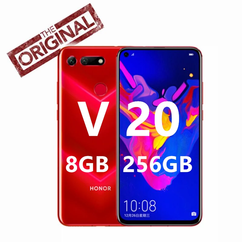 Новинка,, Honor View 20, Смартфон Honor V20, 8 ГБ ОЗУ, 256 Гб ПЗУ, Поддержка NFC, быстрая зарядка, сотовый телефон, ОС Android 9,0, МП