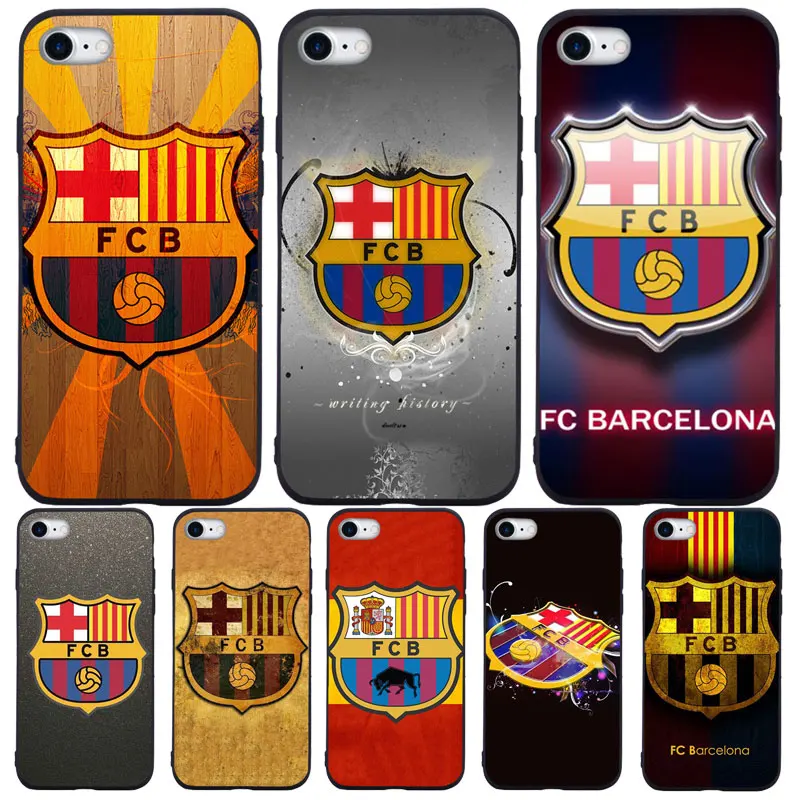 

ZZXXZZ Football Barcelona FC logo Phone Case For IPhone 7 8 Plus XS Max XR Case For IPhone X 8 7 6 5 Plus SE Soft TPU Cover