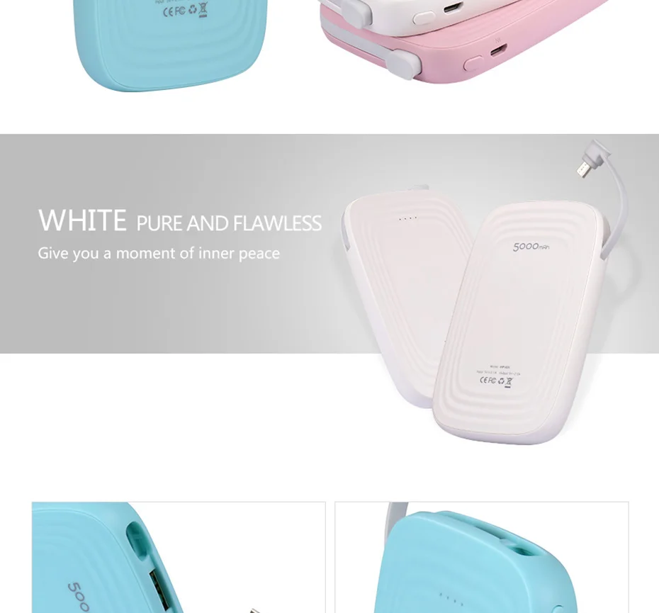 WST 5000mAh Portable Cute Mobile External Battery Powerbank Battery Pack Power Bank For Xiaomi Samsung Phone Poverbank Charger (12)