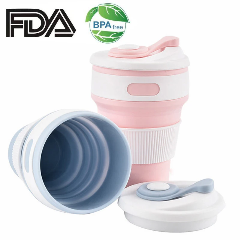 

Hot New Folding Silicone Portable water cup Telescopic Drinking Collapsible coffee cup multi-function folding silica cup Travel