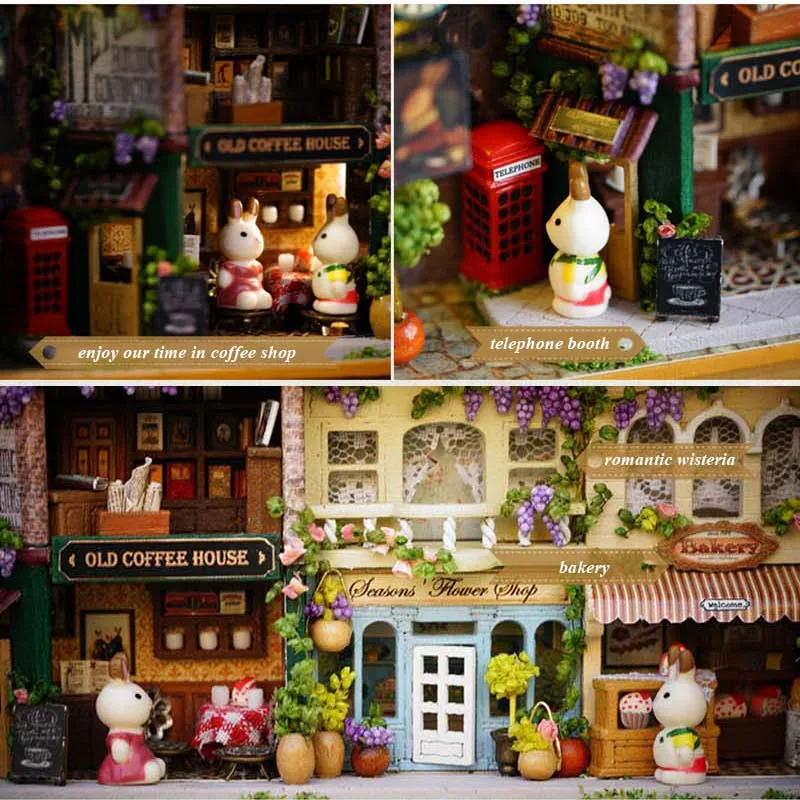 3D деревянная коробка ручной работы для театрального кукольного домика, миниатюрная коробка в счастливом уголке, милые мини DIY ремесленные украшения, сборные наборы игрушек