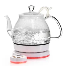 Стеклянный электрический чайник, черный чайный кипящий набор посуды, безопасная функция автоматического отключения