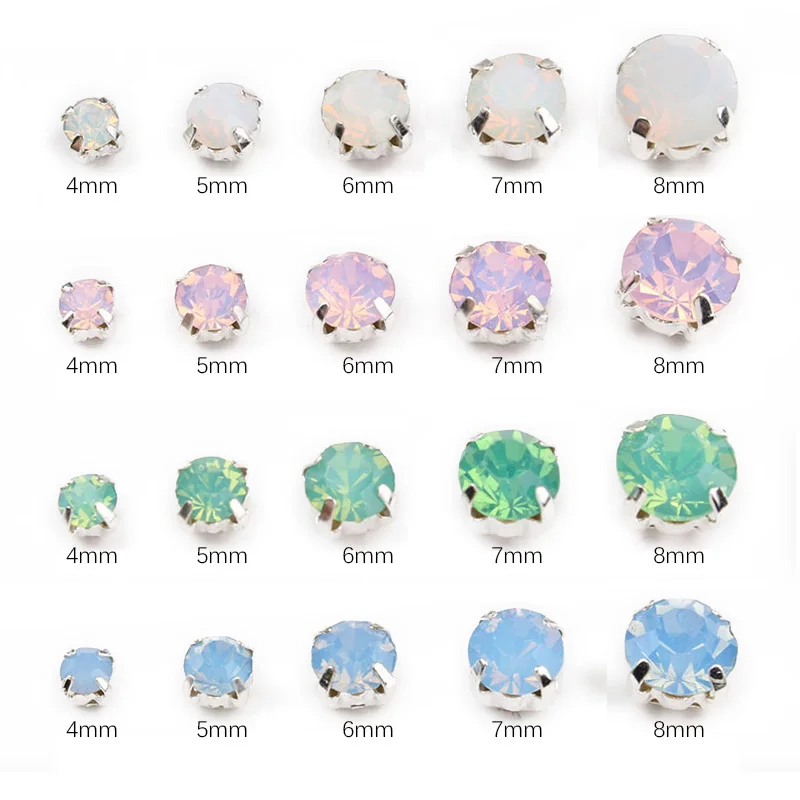 

New sewing rhinestone gold claw / silver claw opal glass crystal gemstone for DIY decoration shoes and hat luggage decoration