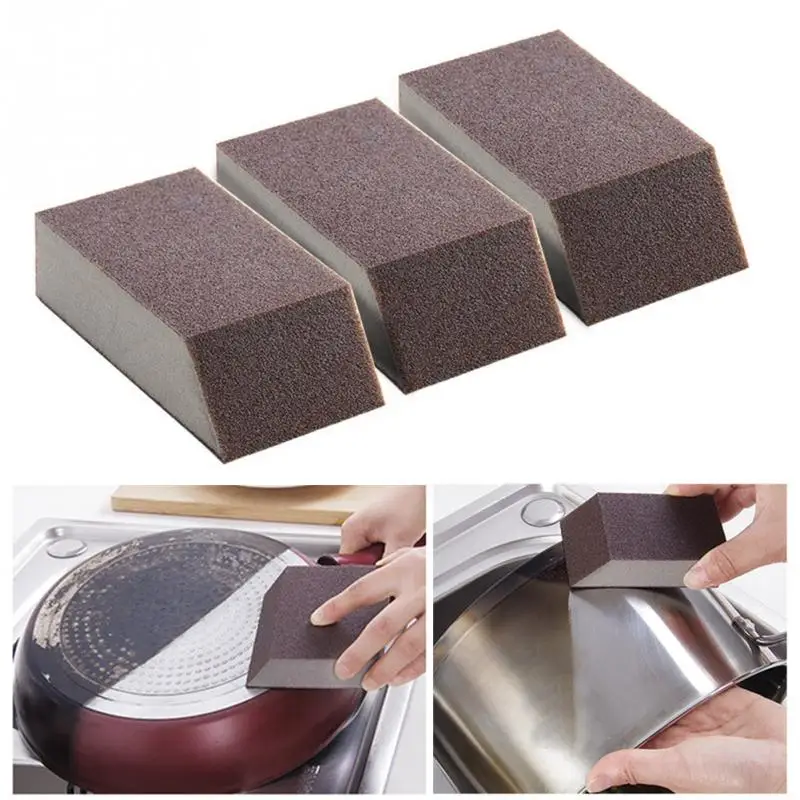 

1 Or 3pcs Eco-friendly Washable Pot Mini Convenient Clean Kitchen Tools Multifunctional Sponge Rust Cleaning Brush Emery Magic