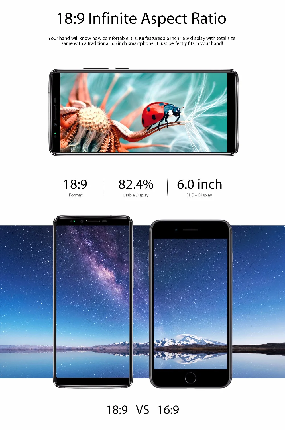 OUKITEL K8 18:9 полный дисплей 6,0 ''FHD 4 Гб ОЗУ 64 Гб ПЗУ MT6750 Восьмиядерный 13 МП+ 5 Мп отпечаток пальца ID 5000 мАч 5 В/2 а Быстрая