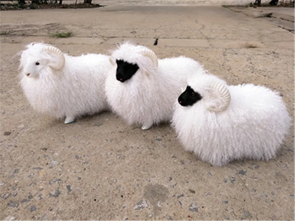 simulated white sheep plush toy realistic animals sheep doll kids gift home decoration 5