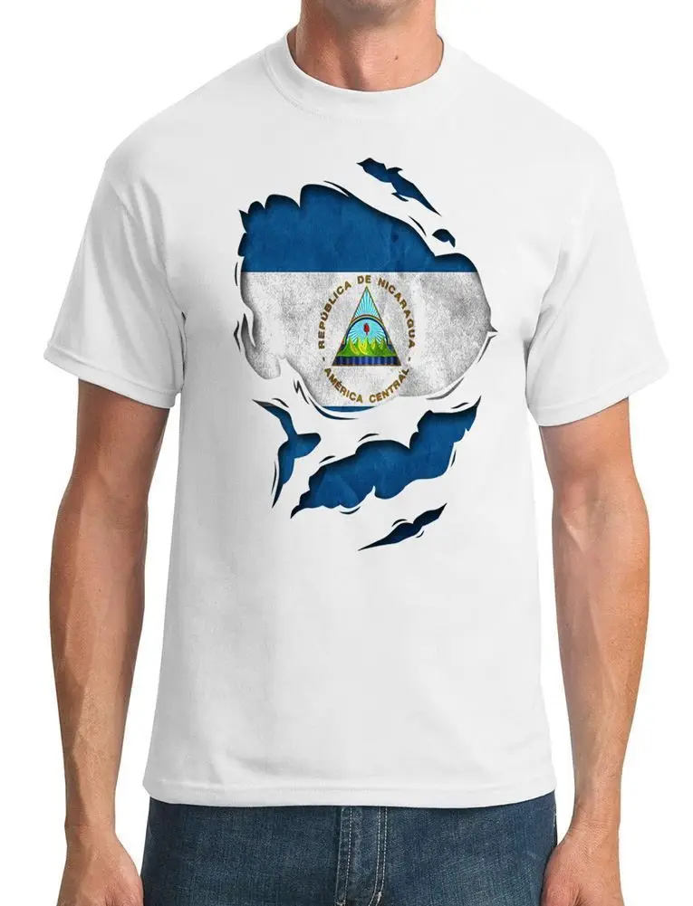 Nicaragua Ripped Effect Under Shirt Mens T Shirt Cool