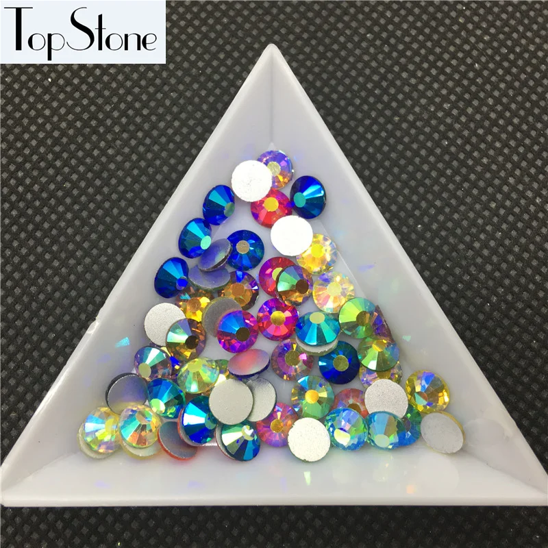All-Size-Rest-Colors-AB-SS3-SS34-Glass-Crystal-Flatbacks-Nail-Art-Non-Hotfix-Rhinestone-Glue