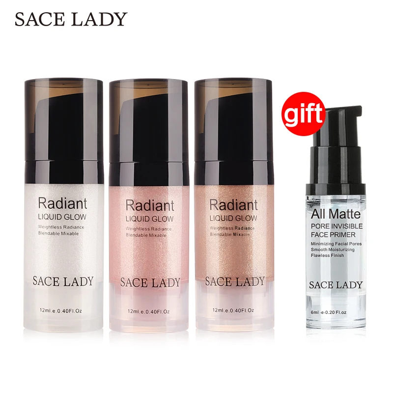 

Buy 3 Get 1 Gift SACE LADY Face Highlighter Cream Illuminator Makeup Facial Brighten Glow Kit Liquid Shimmer Make Up Cosmetic