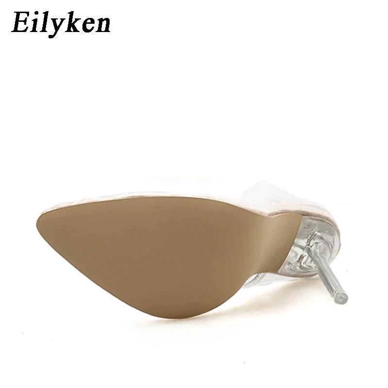 Eilyken Clear PVC Transparent Pumps Sandals Perspex Crystal High Heels Stilettos Point Toes Party Womens Shoes Leopard Pumps