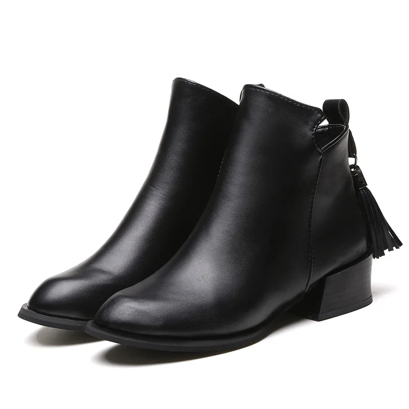

2017 new spring Martin leather boots shoes with flat women boots round ankle fashion boots