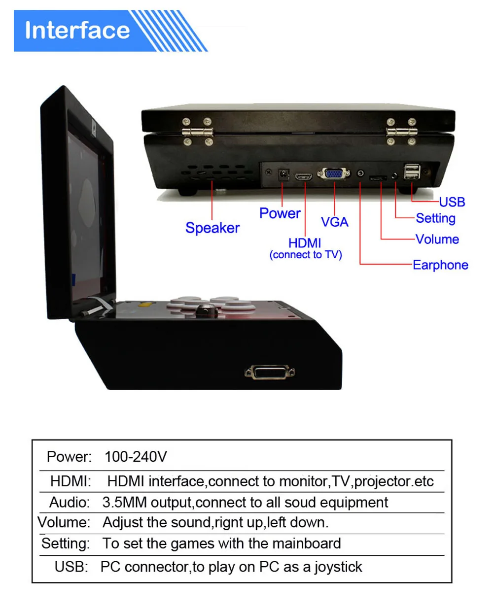 Pandora сокровище 3D 2448 в 1 10 дюймов lcd видео игры консоль включает в себя 160 игр 3D установлен Recalbox мини игровых автоматов