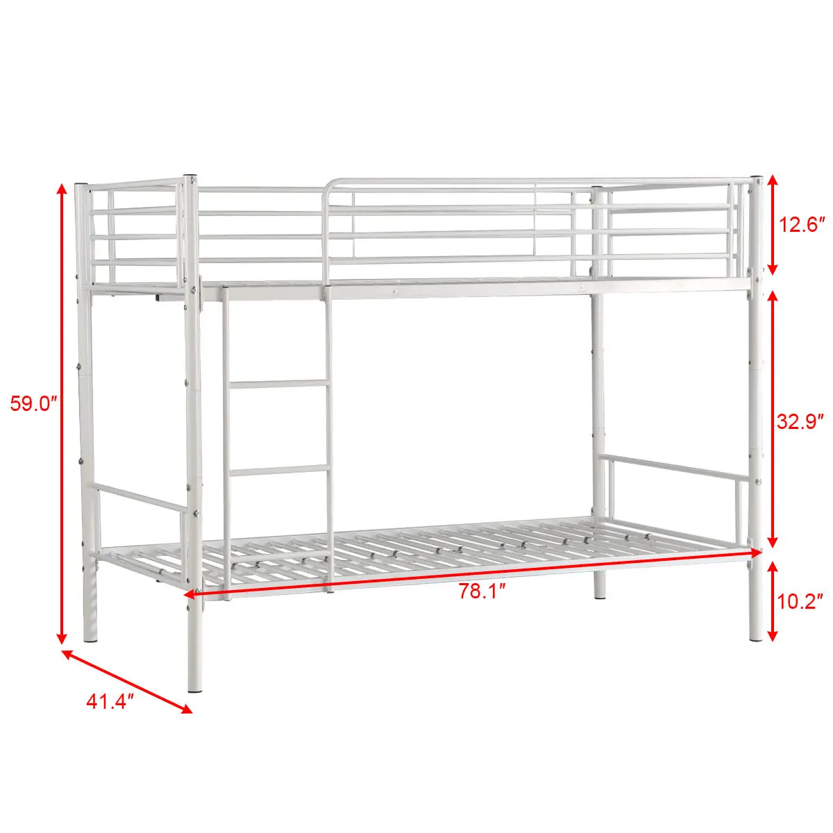 Giantex Metal Twin Over Twin Bunk Bed Modern Metal Steel Beds Frame with Ladder Adult Children Bedroom Dorm Furniture HW56067+ Giantex Metal Twin Over Twin Bunk Bed Modern Metal Steel Beds Frame with Ladder Adult Children Bedroom Dorm Furniture HW56067+