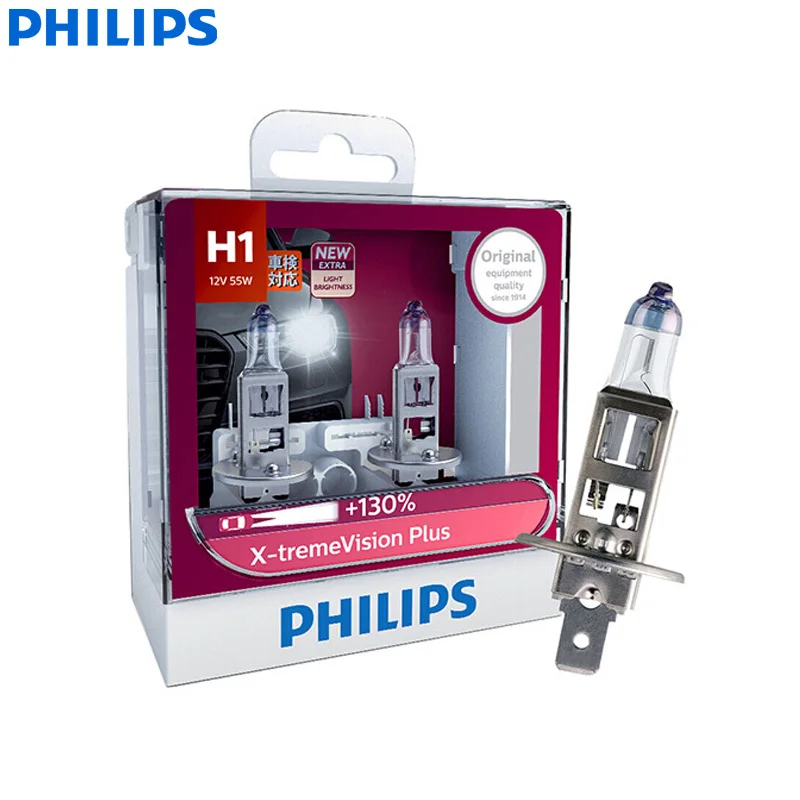 Philips X-treme Vision Plus H1 H4 H7 9003 HB2 12 V XVP 130% более яркие автомобильные галогенные фары Противотуманные фары ECE авто лампы, 2 шт