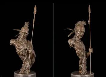 

Bronze sculpture warrior statue marble base