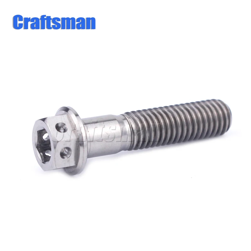 1Pcs Ti M8 x 15 20 25 30 35 40 45 50 55mm Motorcycle Modification Disc Brake Bolt M8 Titanium Bolts Hexagon Flange Head Screws