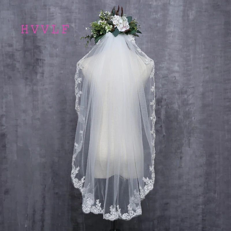 

2018 New New Arrival Diamond Veil Short Design Single Layer Wedding Veil Bridal Dress Middle Length With Comb