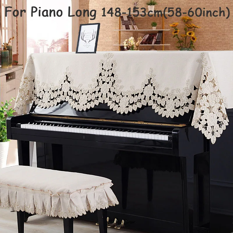 Полный для фортепиано, от пыли крышка с покрытие стула Стиль содержит Романтический европейские листья шифон кружево пыленепроницаемый половина салфетка на фортепьяно - Цвет: M